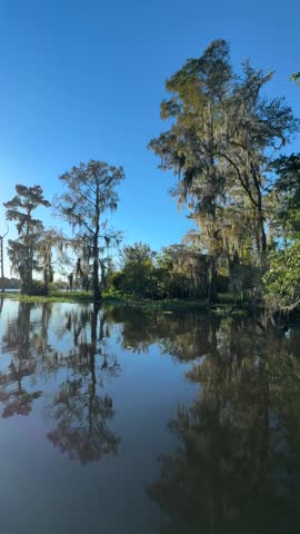 View of lake on river bayou in daylight 