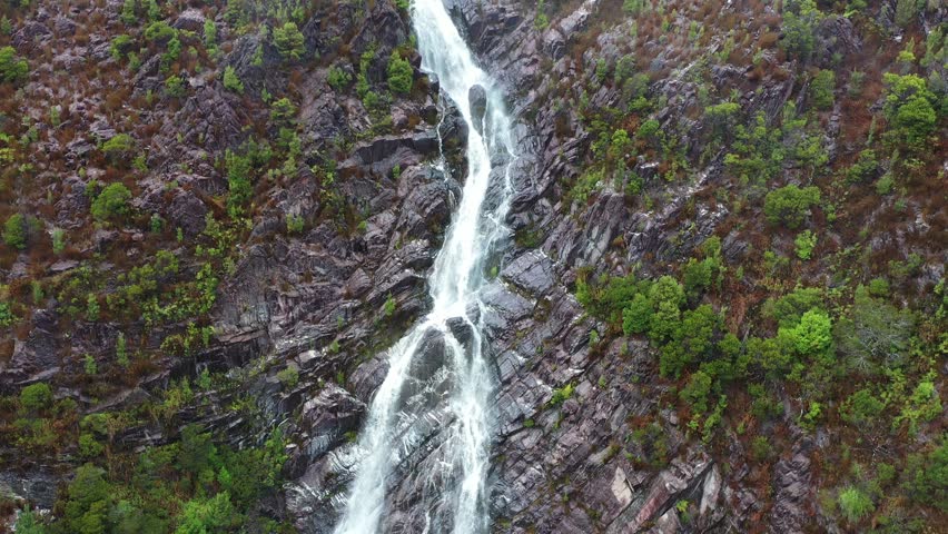 Horsetail Falls, Queenstown, Tasmania Aerial Drone 4K