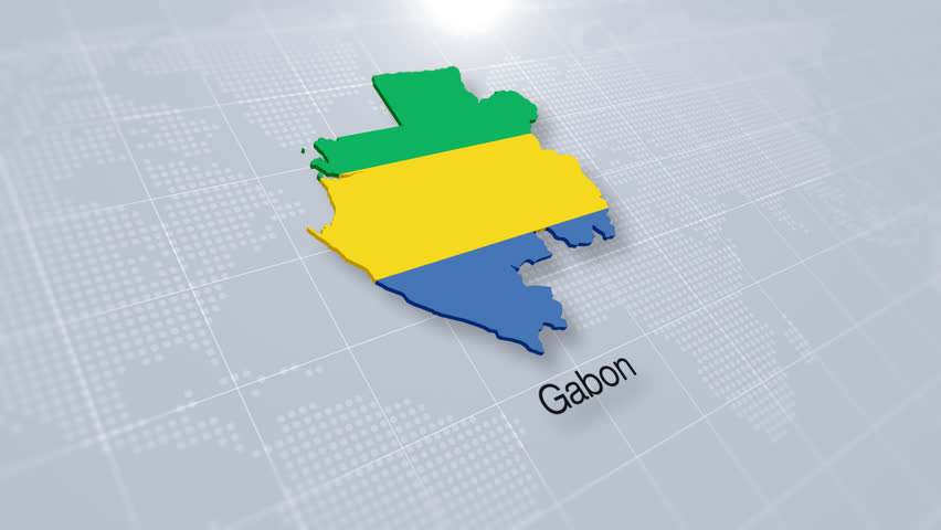 Gabon Map Displayed On A Modern Clean White Background
