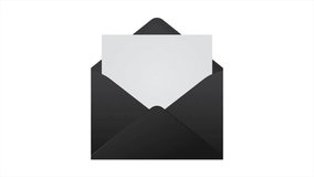 Animation of the opening envelope with white paper. Email message icon animation. Message notification animation. Mail and messaging icon - Powered by Shutterstock - Get 15% off with code: PIKWIZARD15