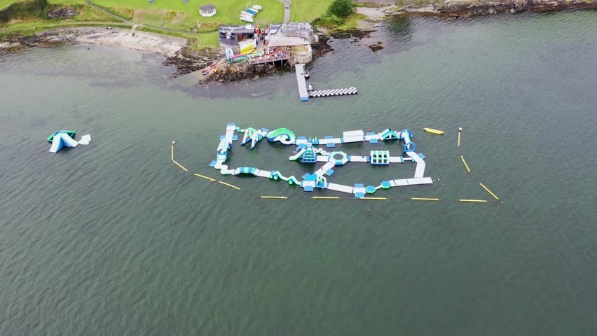 Aerial view of the waterpark in Moville, County Donegal, Ireland