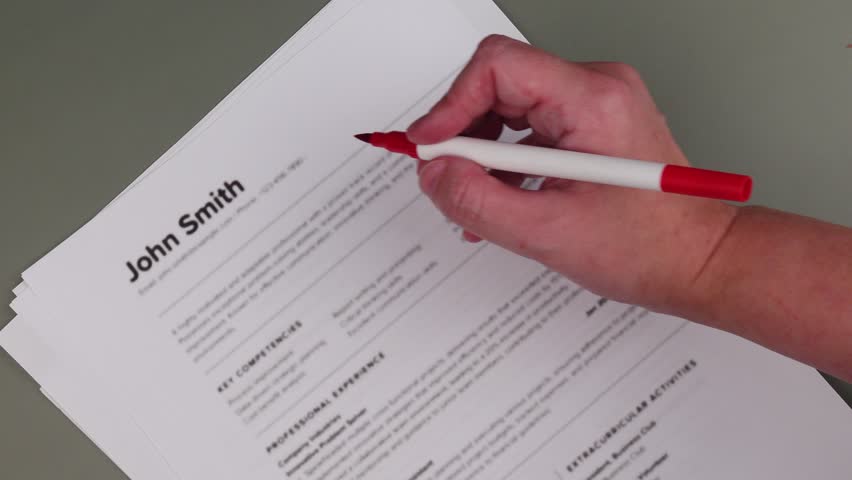 Fake mock CV (curriculum vitae) for John Smith, rejected by HR as not the right Overqualified candidate. Concept of job search, hiring mismatch, recruitment process, and rejection. 