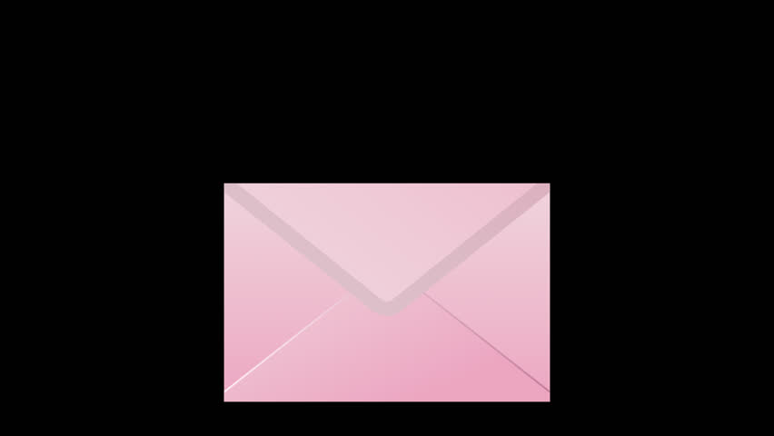 Animation of the opening envelope with white paper. Email message icon animation. Message notification animation. Mail and messaging icon. Transparent background with alpha channel