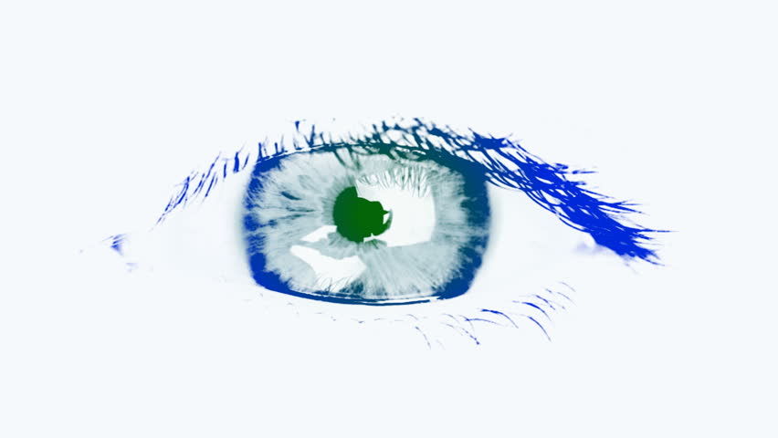 Female eyes. Close up. Tinted blue and green