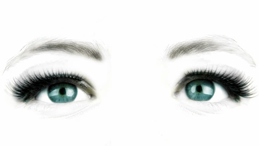Female eyes. Close up. Tinted green