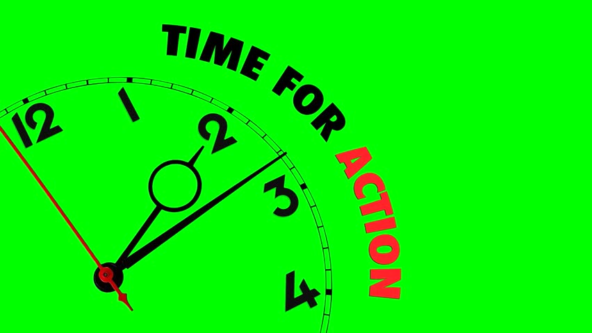 Clock with Words Time for Stock Footage Video (100% Royalty-free