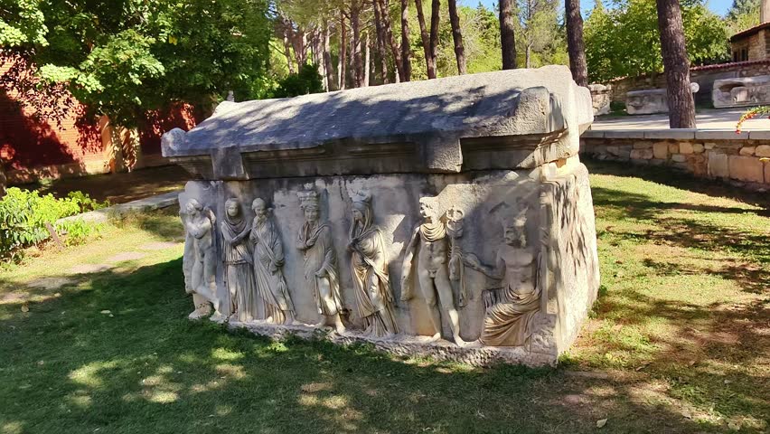 The ruins of Aphrodisias Ancient city (Afrodisias) in Turkey. The city was named after Aphrodite, the Greek goddess of love. The old ruins of the stadium.
