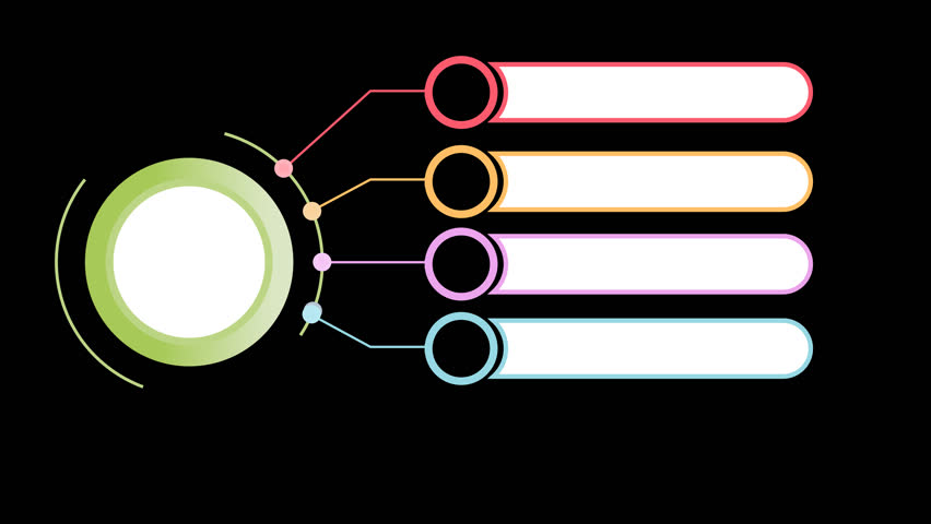 animated 5 steps circle infographic template for process diagram, presentations, workflow layout, banner, flow chart, info graph. animation footage video isolated on alpha channel background.