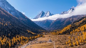Aerial shots of Siguniangshan in autumn, Sichuan in China. - Powered by Shutterstock - Get 15% off with code: PIKWIZARD15