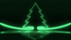 Christmas tree in retro-Futuristic pixelate Monitor synthwave style. Retro CCTV or VHS pixel Wireframe. Abstract digital background. 80s, 90s Retro futurism, Retro wave cyberpunk grid matrix style. - Powered by Shutterstock - Get 15% off with code: PIKWIZARD15
