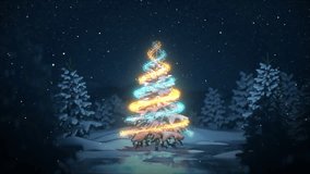 christmas tree with trail particle effect. merry christmas effect glow - Powered by Shutterstock - Get 15% off with code: PIKWIZARD15