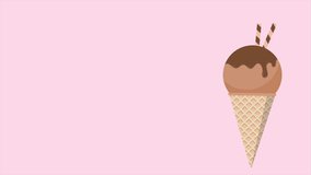 Sweet ice cream animation. Ice cream cone animation. Ice cream cone with chocolate topping - Powered by Shutterstock - Get 15% off with code: PIKWIZARD15