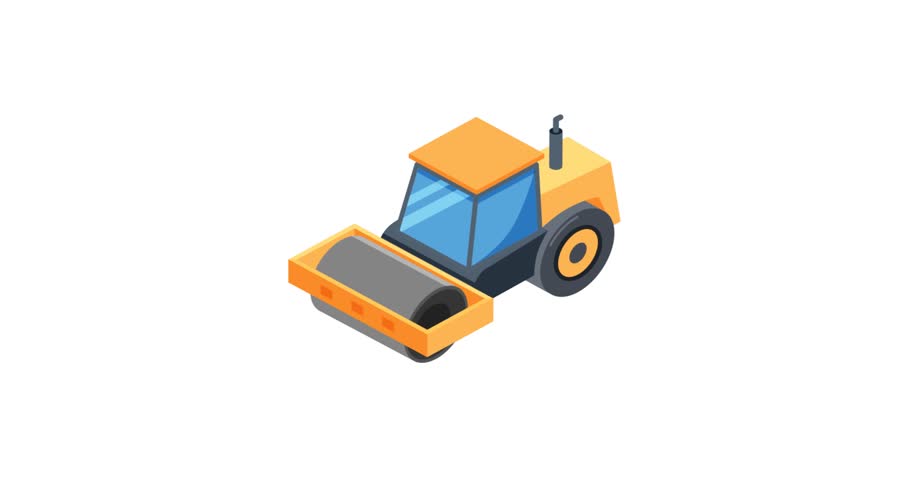 High Quality Road Roller icon animation