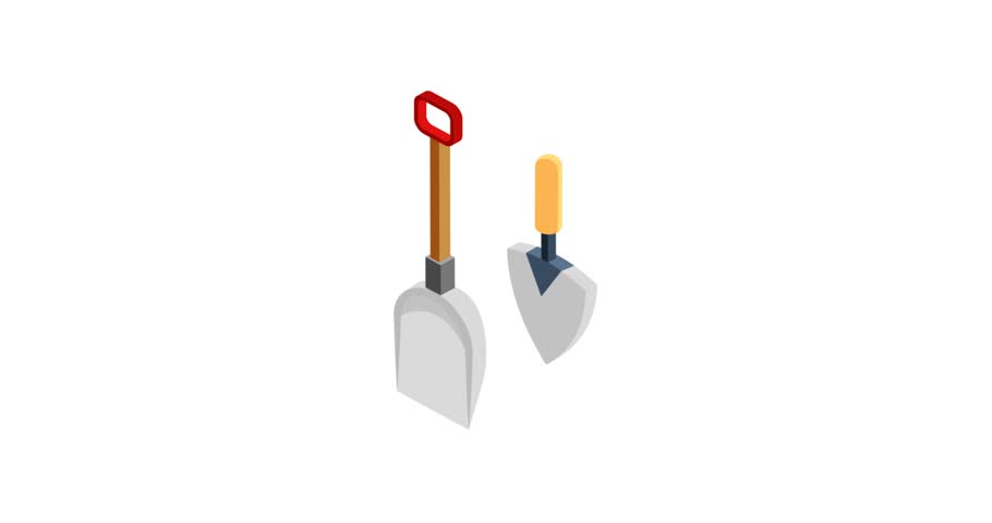 High Quality Shovel and Trowel icon animation