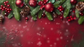 Elegant Red Christmas Background with Snowfall - Powered by Shutterstock - Get 15% off with code: PIKWIZARD15