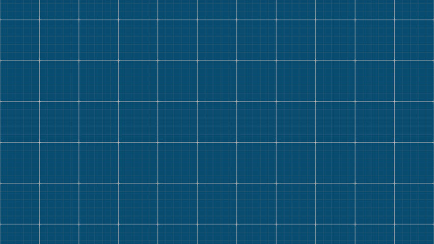 Blank blue sheet of paper with grid animation. Blueprint background animation. Blueprint concept for engineering. Grid graph pattern. Seamless loop animation