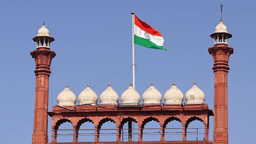 Beautiful architecture of Red Fort also known as Lal Qila, famous travel destination in New Delhi, India.