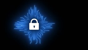 Cyber security concept. Cyber security, digital lock and circuit board for data coding, Closed padlock on digital circuit board. - Powered by Shutterstock - Get 15% off with code: PIKWIZARD15