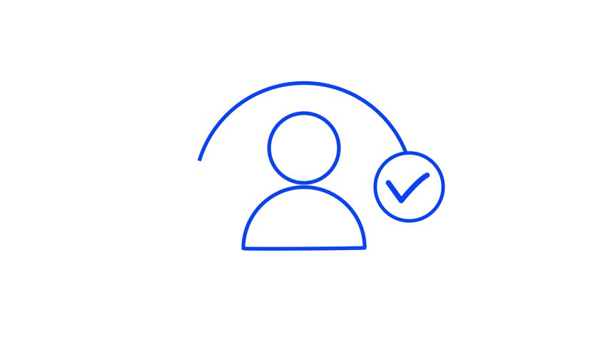 User profile Security shield icon with blue check-mark animated.