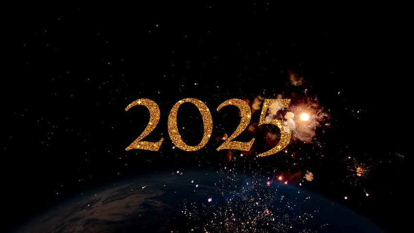 2025 with gold glitter desing