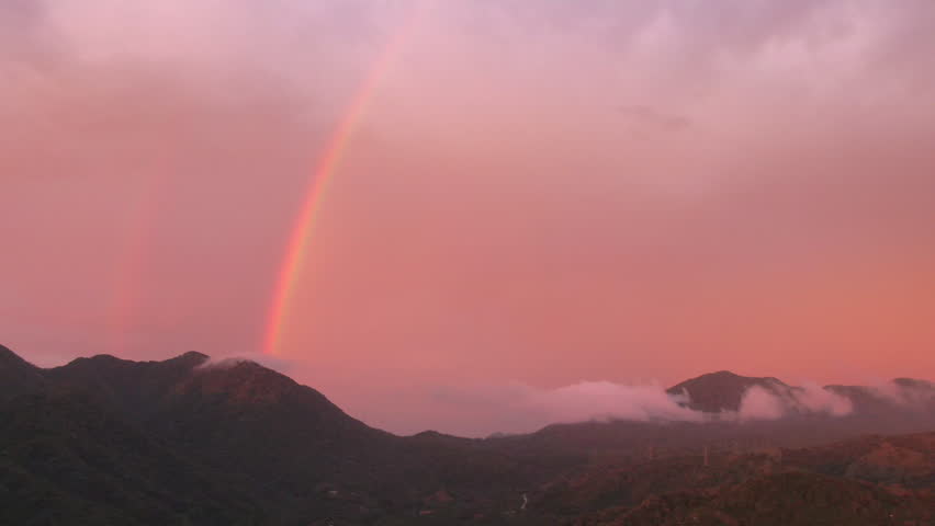 A rainbow at sunrise at the Tayrona Parc Colombia