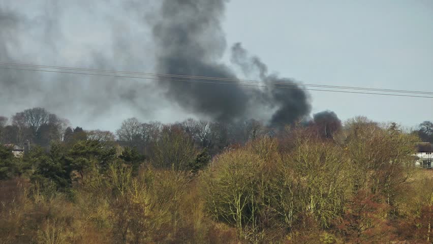 Domestic House Fire - Fire seen on the horizon ( A518 Gnosall, Stafford UK)
