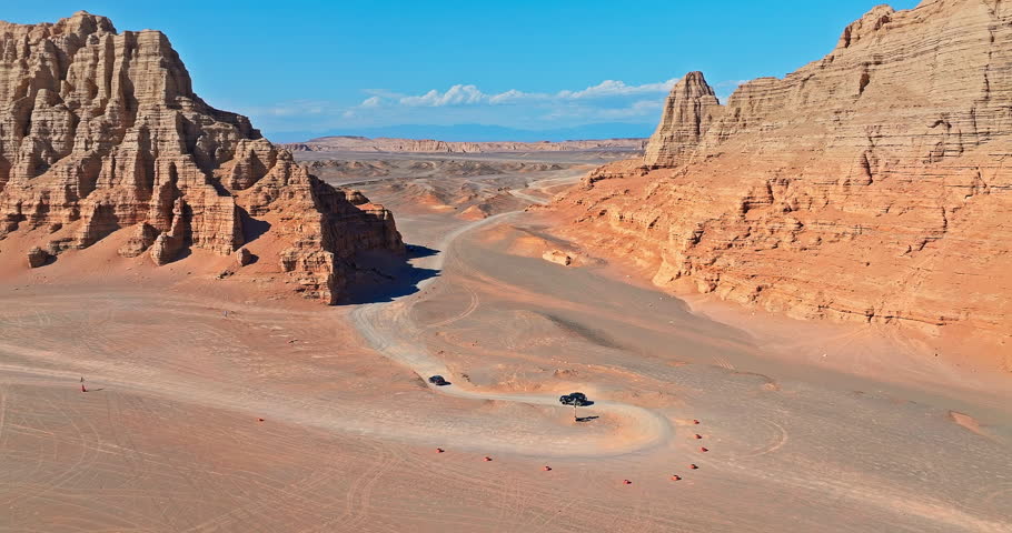 Yardang landform mountain natural landscape in Xinjiang. Dahaidao no man