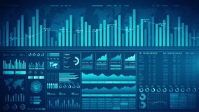 Data analysis Investment dashboard with bar charts, line graphs, and metrics. Perfect for business intelligence, finance, and statistical data analysis themes.  Investment background 4k - Powered by Shutterstock - Get 15% off with code: PIKWIZARD15