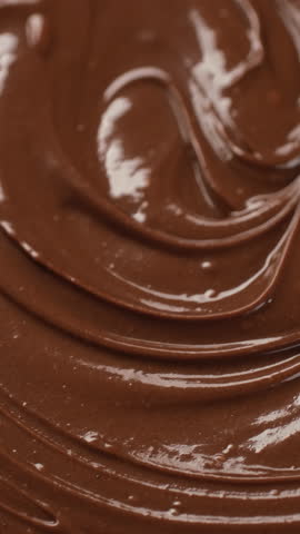 Zoom frame melted chocolate, close up
