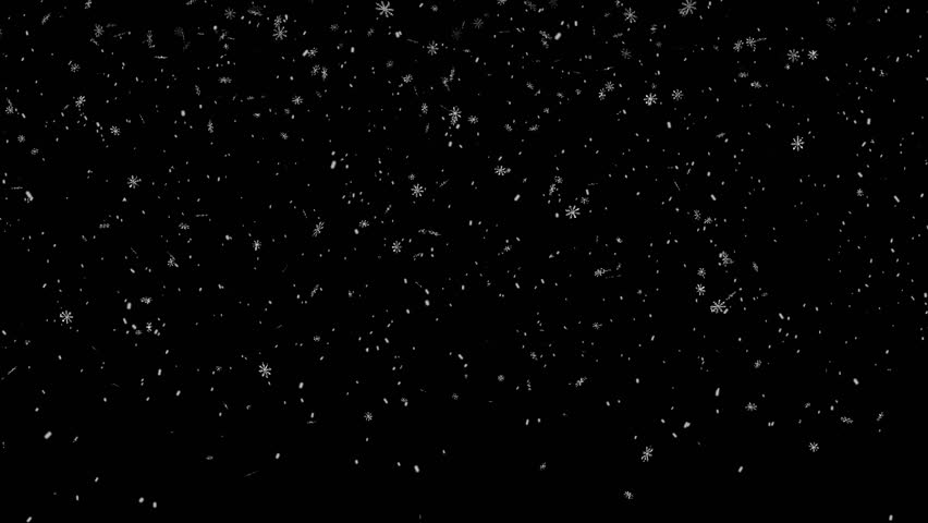 Falling snow animation. 4k transparent background with alpha channel. Large and small snowflakes swirling and falling to the ground. Winter, Christmas and new year.