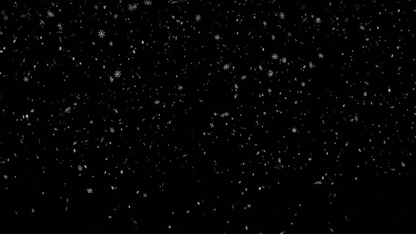 Falling snow animation. 4k transparent background with alpha channel. Large and small snowflakes swirling and falling to the ground. Winter, Christmas and new year.