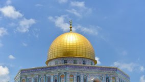 The Dome of the Rock , Jerusalem, Israel time lapse video