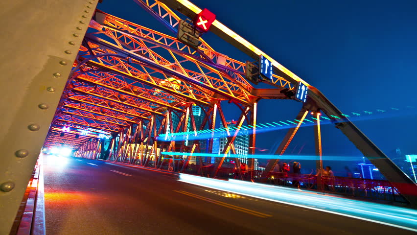 traffic on a bridge in the city 