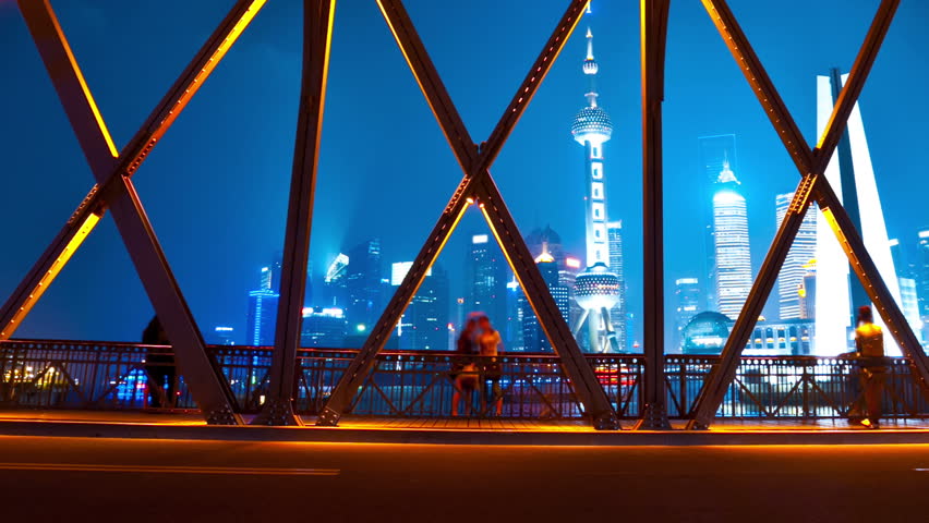 traffic on a bridge in the city 