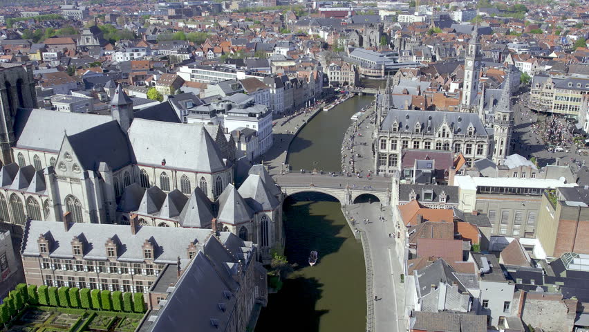 Historic center of Ghent in Belgium 