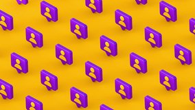 Social media icon notification of user or follower 3d isometric seamless loop animation. - Powered by Shutterstock - Get 15% off with code: PIKWIZARD15