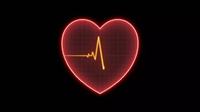 Heartbeat heart animation on a black background, featuring rhythmic pulsations and glowing effects. Perfect for love, emotion, medical, and romantic-themed projects - Powered by Shutterstock - Get 15% off with code: PIKWIZARD15
