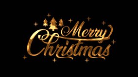 Merry Christmas Text Animation on Gold Color. Festive design element for holiday greeting cards, social media posts, and presentations. - Powered by Shutterstock - Get 15% off with code: PIKWIZARD15