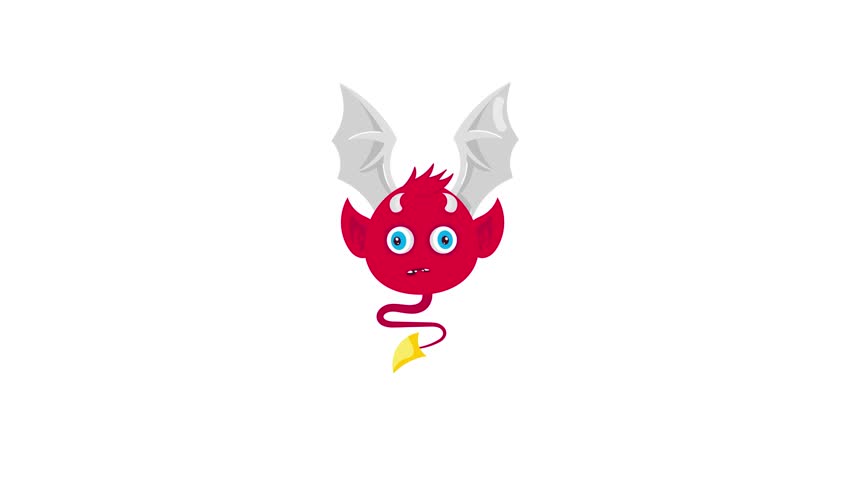 Devil wings sticker animation in cartoon style 

