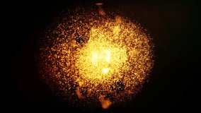 Countdown Ten to zero with gold fire particles animation Effect cinematic title on black abstract background . 4K 3D for show openers, sporting events, title trailer, social media, New Year Eve. - Powered by Shutterstock - Get 15% off with code: PIKWIZARD15