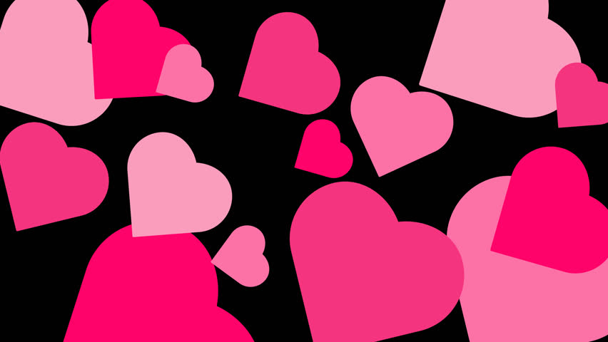 A cute pink love shape transition animation expands to fill the screen part 1. Alpha channel only on 4K