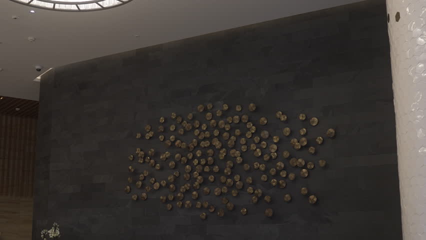 Artistic Wall Installation within a Contemporary Modern Space for Enhanced Aesthetic Appeal
