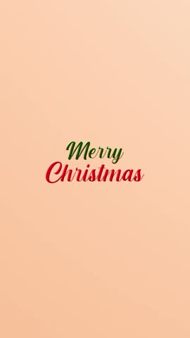 Merry Christmas looping animation for social media video with ornaments falling and filling the screen on a cream background with animated text