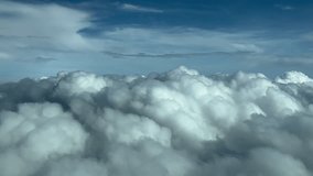 POV flying over a blanket of stratus white and grey clouds at the eyes of the pilots from the cockpit of a jet flying at cruise. Immersive pilot’s perspective. 4K 60FPS - Powered by Shutterstock - Get 15% off with code: PIKWIZARD15