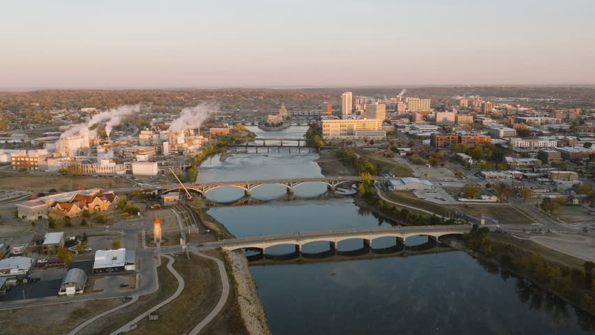 Cedar Rapids Iowa Drone Sunrise At Dawn