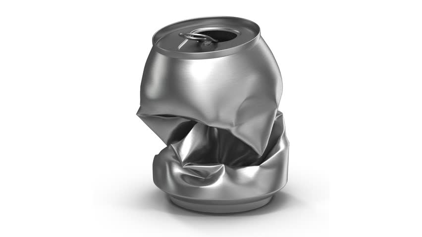 A crumpled aluminum can, showcasing recycling and waste management themes.