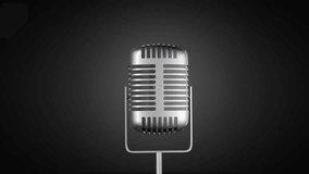 traditional microphone broadcasting radio signals - Powered by Shutterstock - Get 15% off with code: PIKWIZARD15