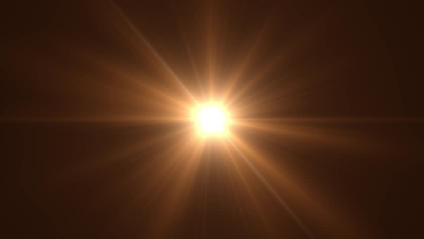 Slow appearance of light or sun. Light effect, flash of light. Movement of light with glare. Video 4k.