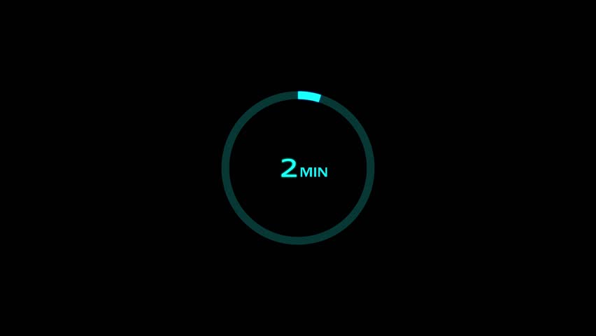 2 minutes timer clock icon 4k animation background.