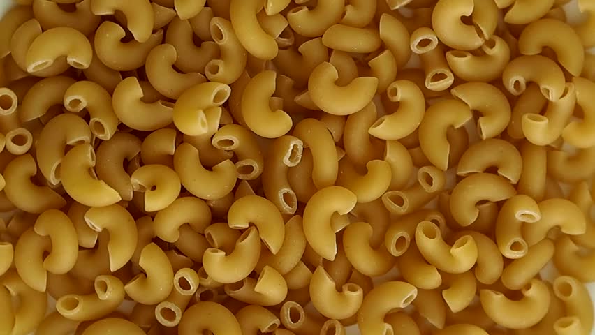 Macaroni rotating on a plate
